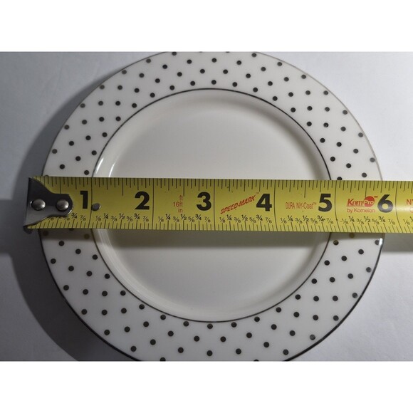 6 Kate Spade Lenox Polka Dot  3 Red And 3 Platinum  Appetizer Plates 5.75" - Picture 14 of 16